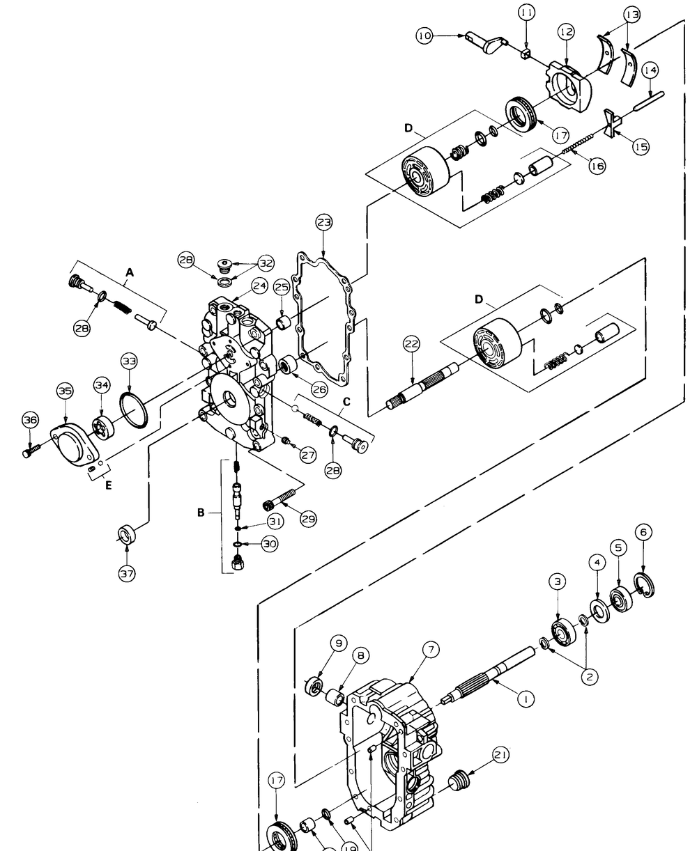 Hydrostatic Transmission Diagram and Parts List for 4815F-PRO 556C465M100 Cub Cadet Lawn Mower